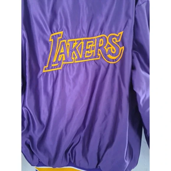 Vintage 80's 90's Los Angeles Lakers NBA DeLong Purple Satin